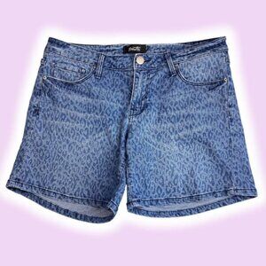 NANETTE LEPORE Animal Print Denim Short Sz 8